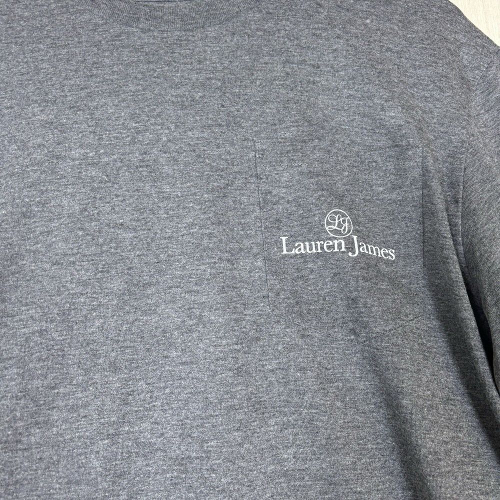 Lauren James Womens Long Sleeve T-Shirt Sz M Gray Sweet Defense Football Season - Picture 4 of 11